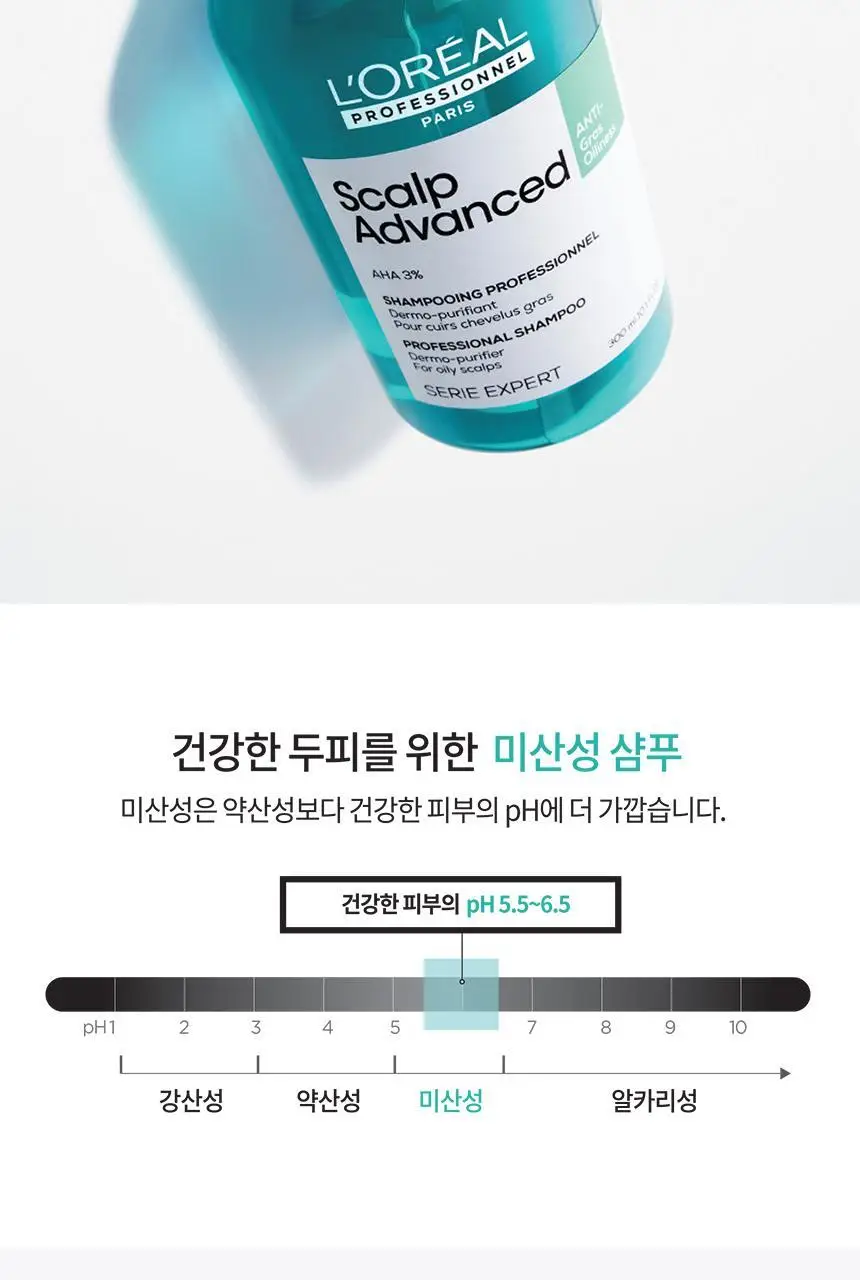 [지성두피&헤어케어] 로레알 프로페셔널 안티 오일리니스 샴푸 500ml 상세페이지 4